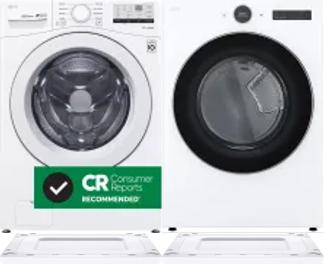Side by Side Washer & Dryer Set on Risers