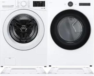 Side by Side Washer & Dryer Set on Risers
