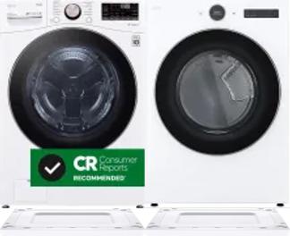 Side by Side Washer & Dryer Set on Risers