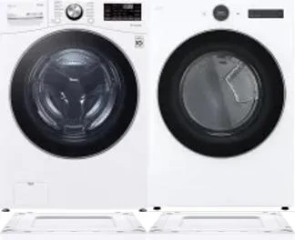Side by Side Washer & Dryer Set on Risers