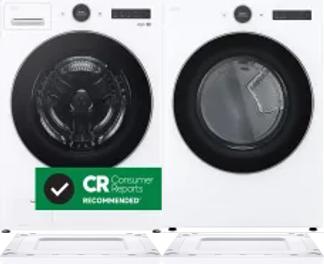 Side by Side Washer & Dryer Set on Risers