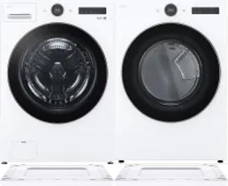 Side by Side Washer & Dryer Set on Risers