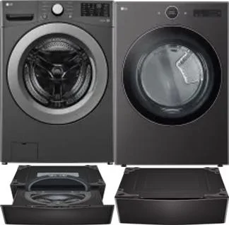 Side by Side Washer & Dryer Set on Pedestals