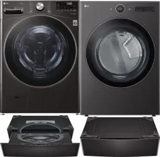 Side by Side Washer & Dryer Set on Pedestals