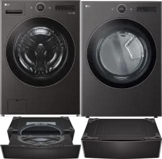 Side by Side Washer & Dryer Set on Pedestals