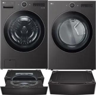 Side by Side Washer & Dryer Set on Pedestals