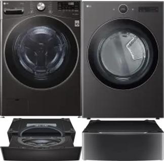 Side by Side Washer & Dryer Set on Pedestals