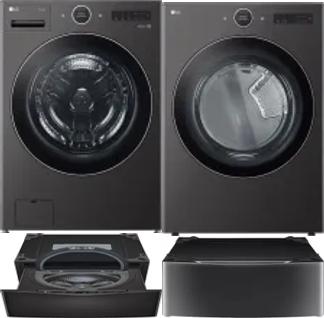 Side by Side Washer & Dryer Set on Pedestals