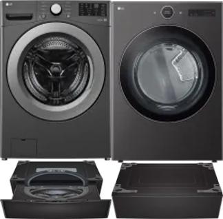 Side by Side Washer & Dryer Set on Pedestals
