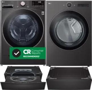 Side by Side Washer & Dryer Set on Pedestals