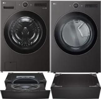 Side by Side Washer & Dryer Set on Pedestals