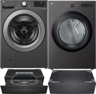 Side by Side Washer & Dryer Set on Pedestals