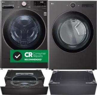 Side by Side Washer & Dryer Set on Pedestals