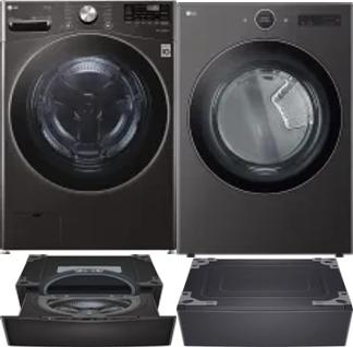 Side by Side Washer & Dryer Set on Pedestals