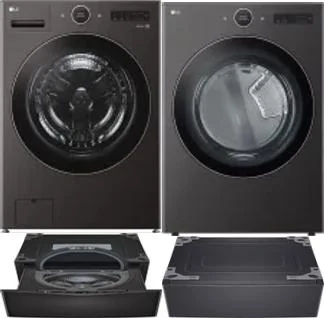 Side by Side Washer & Dryer Set on Pedestals