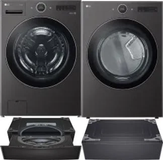 Side by Side Washer & Dryer Set on Pedestals