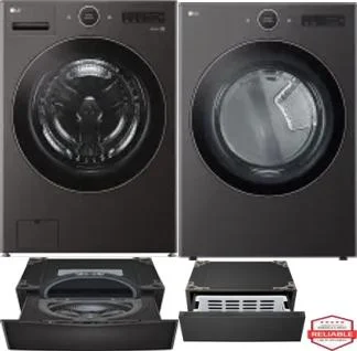 Side by Side Washer & Dryer Set on Pedestals