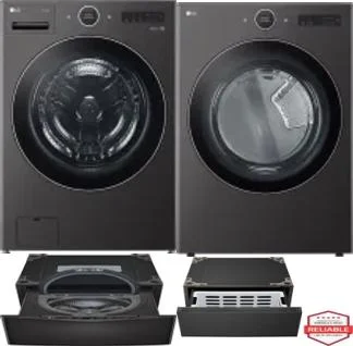 Side by Side Washer & Dryer Set on Pedestals