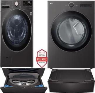 Side by Side Washer & Dryer Set on Pedestals