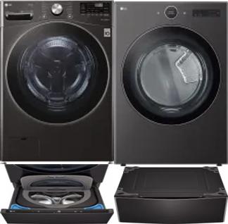 Side by Side Washer & Dryer Set on Pedestals