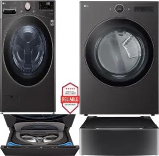 Side by Side Washer & Dryer Set on Pedestals