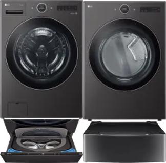 Side by Side Washer & Dryer Set on Pedestals