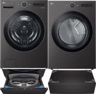 Side by Side Washer & Dryer Set on Pedestals