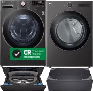 Side by Side Washer & Dryer Set on Pedestals