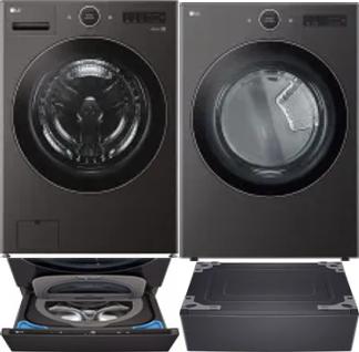 Side by Side Washer & Dryer Set on Pedestals