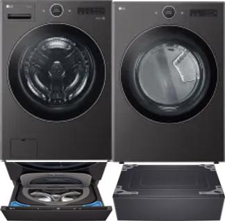 Side by Side Washer & Dryer Set on Pedestals