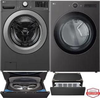 Side by Side Washer & Dryer Set on Pedestals