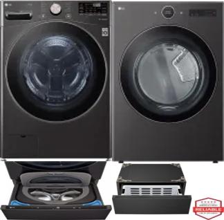 Side by Side Washer & Dryer Set on Pedestals