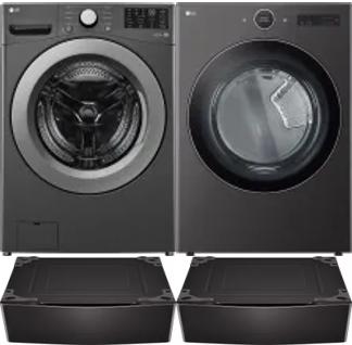 Side by Side Washer & Dryer Set on Pedestals