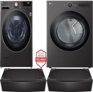 Side by Side Washer & Dryer Set on Pedestals