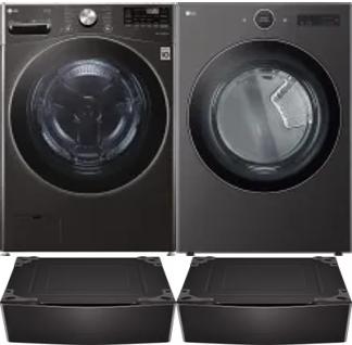 Side by Side Washer & Dryer Set on Pedestals