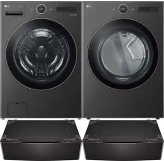 Side by Side Washer & Dryer Set on Pedestals