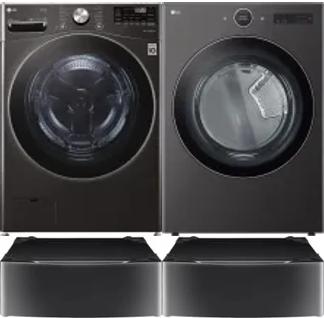 Side by Side Washer & Dryer Set on Pedestals