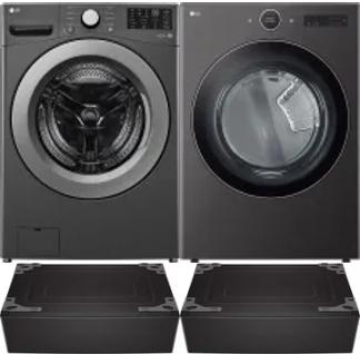Side by Side Washer & Dryer Set on Pedestals