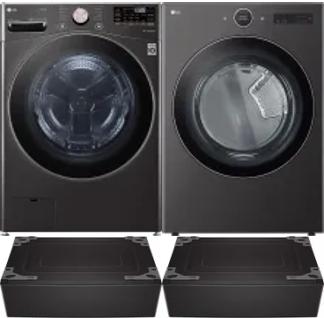 Side by Side Washer & Dryer Set on Pedestals