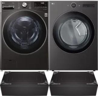 Side by Side Washer & Dryer Set on Pedestals