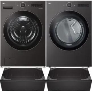 Side by Side Washer & Dryer Set on Pedestals