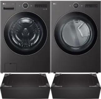 Side by Side Washer & Dryer Set on Pedestals