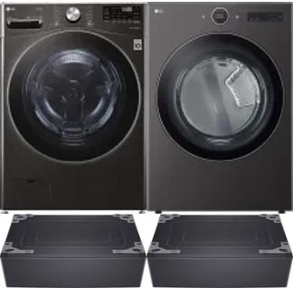 Side by Side Washer & Dryer Set on Pedestals