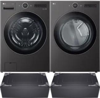 Side by Side Washer & Dryer Set on Pedestals