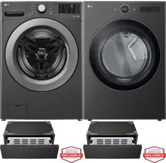 Side by Side Washer & Dryer Set on Pedestals