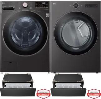 Side by Side Washer & Dryer Set on Pedestals