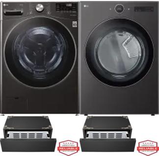 Side by Side Washer & Dryer Set on Pedestals