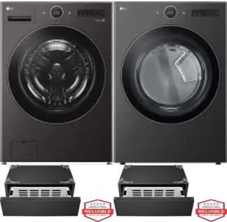 Side by Side Washer & Dryer Set on Pedestals