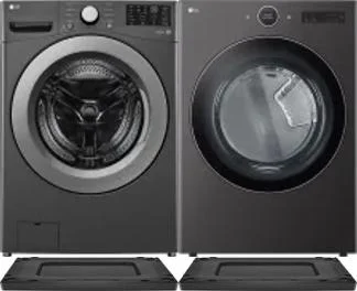 Side by Side Washer & Dryer Set on Risers