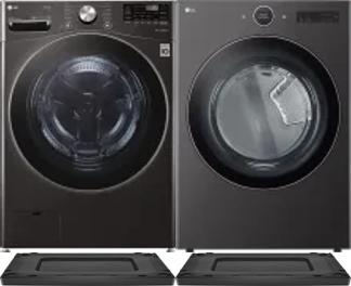 Side by Side Washer & Dryer Set on Risers